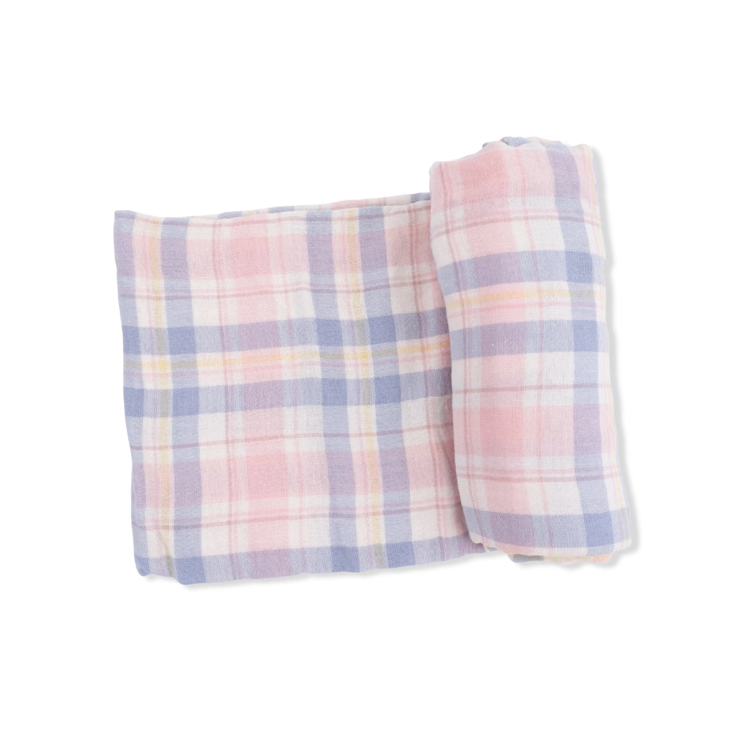 Dusty Plaid - Swaddle Blanket - Textile, Plaid, Pink, Linens, Tartan | Everetts Place