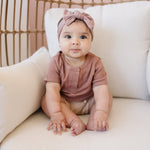 Mebie Baby Dusty Rose Bamboo Head Wrap One Size Fits Newborns And Up Soft Knot - 