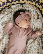 Mebie Baby Dusty Rose Bamboo Head Wrap One Size Fits Newborns And Up Soft Knot - 