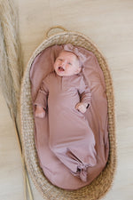 Mebie Baby Dusty Rose Bamboo Rayon Knot Gown 0 To 3 Months Unisex Baby - 