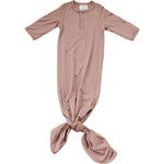 Mebie Baby Dusty Rose Bamboo Rayon Knot Gown 0 To 3 Months Unisex Baby - 