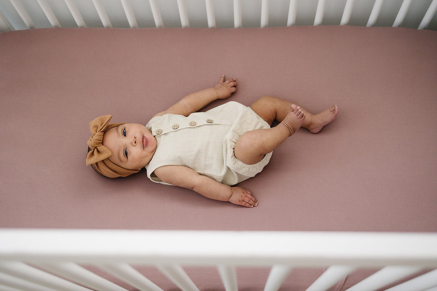 Mebie Baby Dusty Rose Bamboo Stretch Crib Sheet By Mebie Baby - 