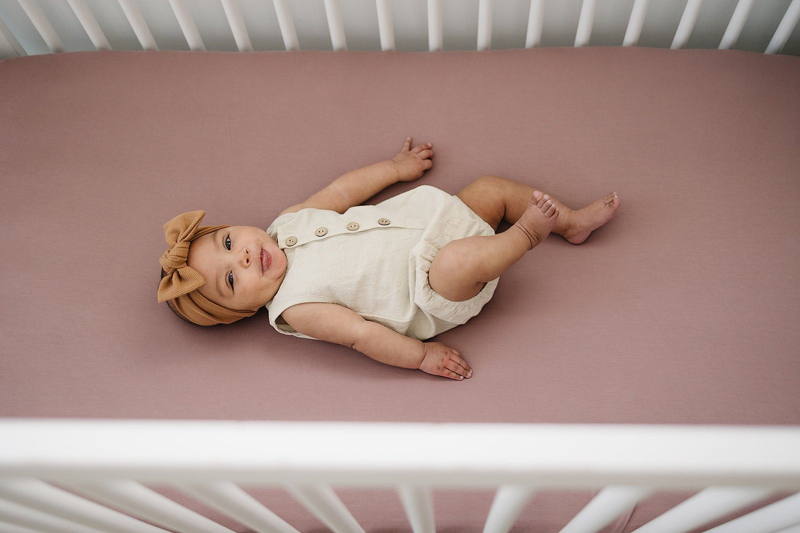 Mebie Baby Dusty Rose Bamboo Stretch Crib Sheet By Mebie Baby - 