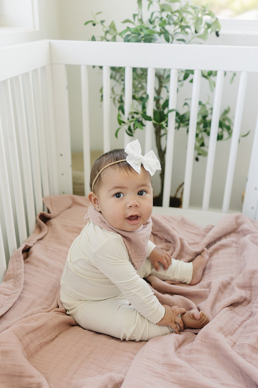 Mebie Baby Dusty Rose Muslin Quilt - 