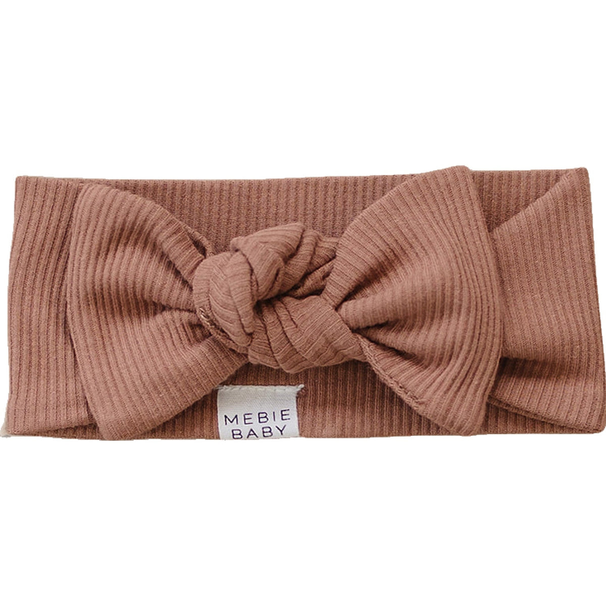 Mebie Baby Dusty Rose Organic Cotton Ribbed Head Wrap - 
