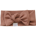 Mebie Baby Dusty Rose Organic Cotton Ribbed Head Wrap - 