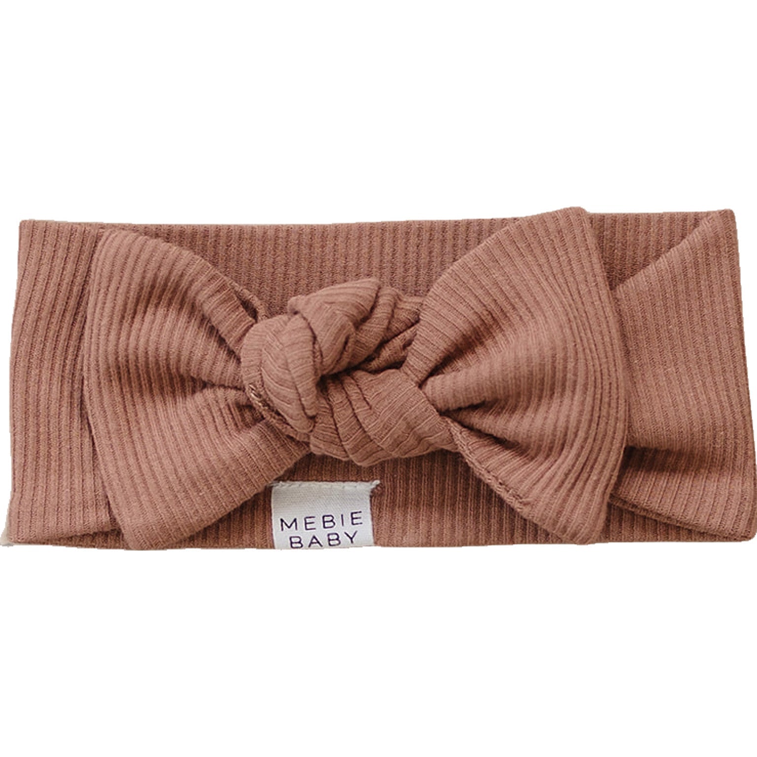 Mebie Baby Dusty Rose Organic Cotton Ribbed Head Wrap - 