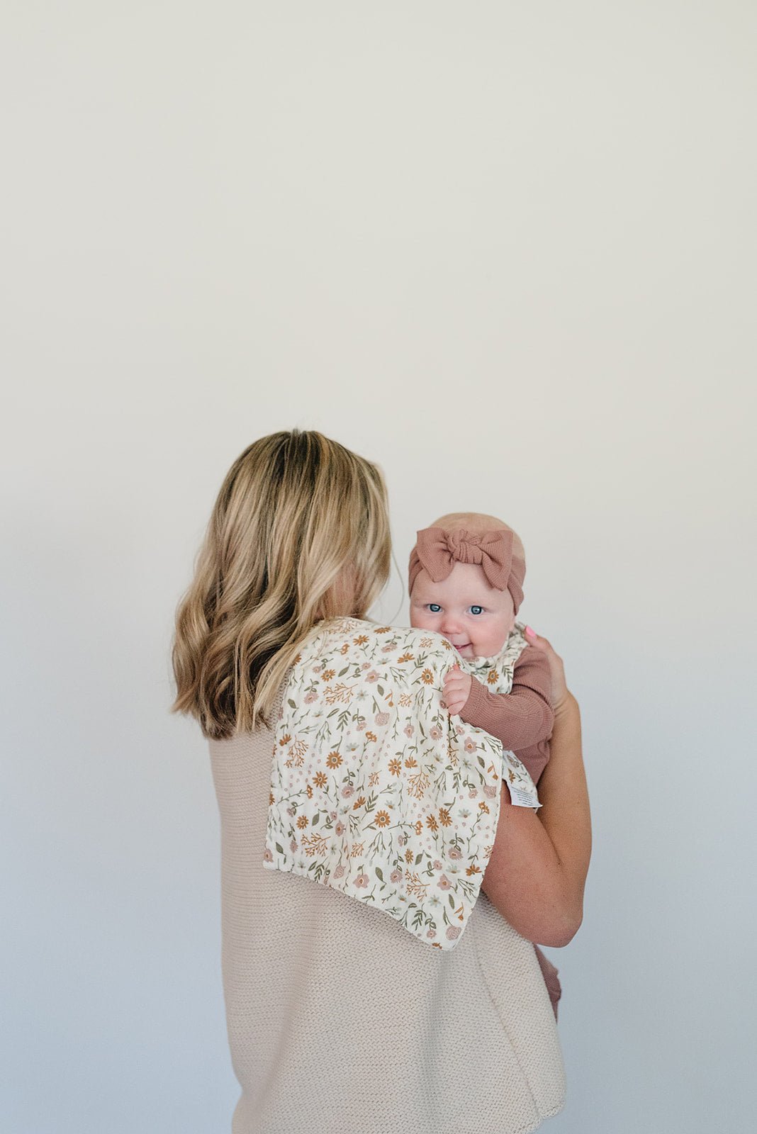 Mebie Baby Dusty Rose Organic Cotton Ribbed Head Wrap - 