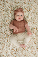 Mebie Baby Dusty Rose Organic Cotton Ribbed Snap Bodysuit - 