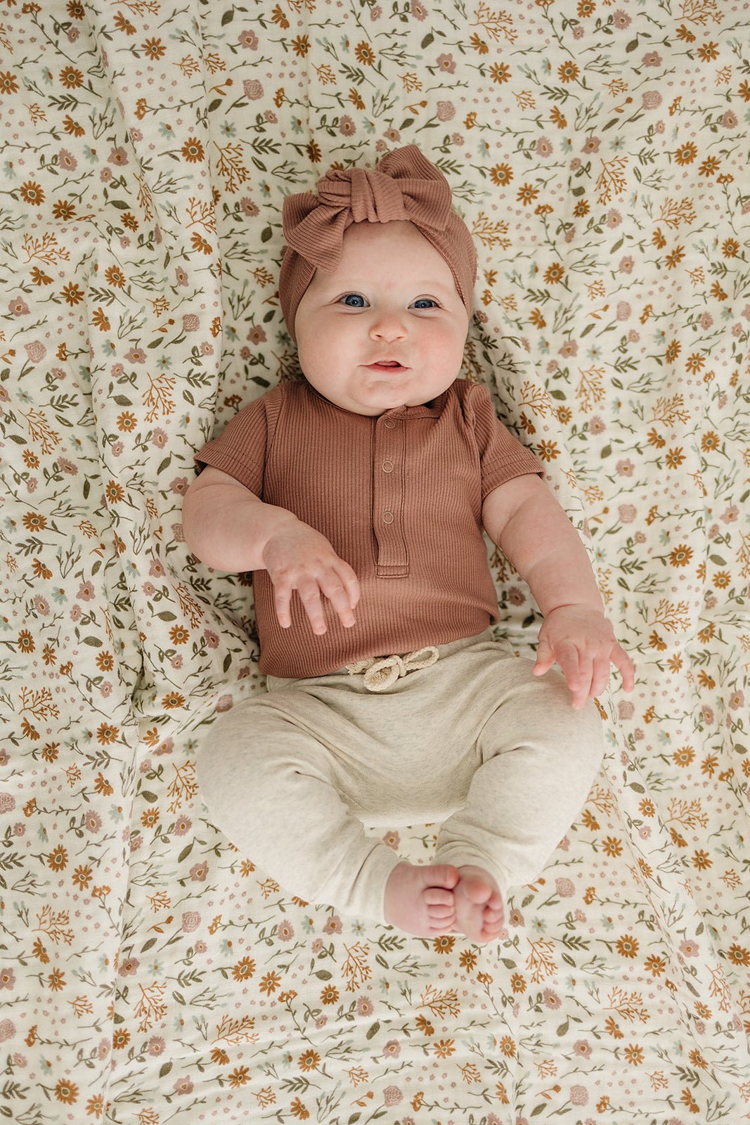 Mebie Baby Dusty Rose Organic Cotton Ribbed Snap Bodysuit - 