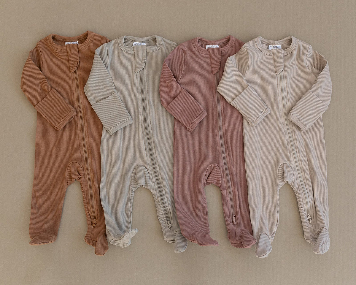 Mebie Baby Dusty Rose Organic Cotton Ribbed ZipperEveretts Place