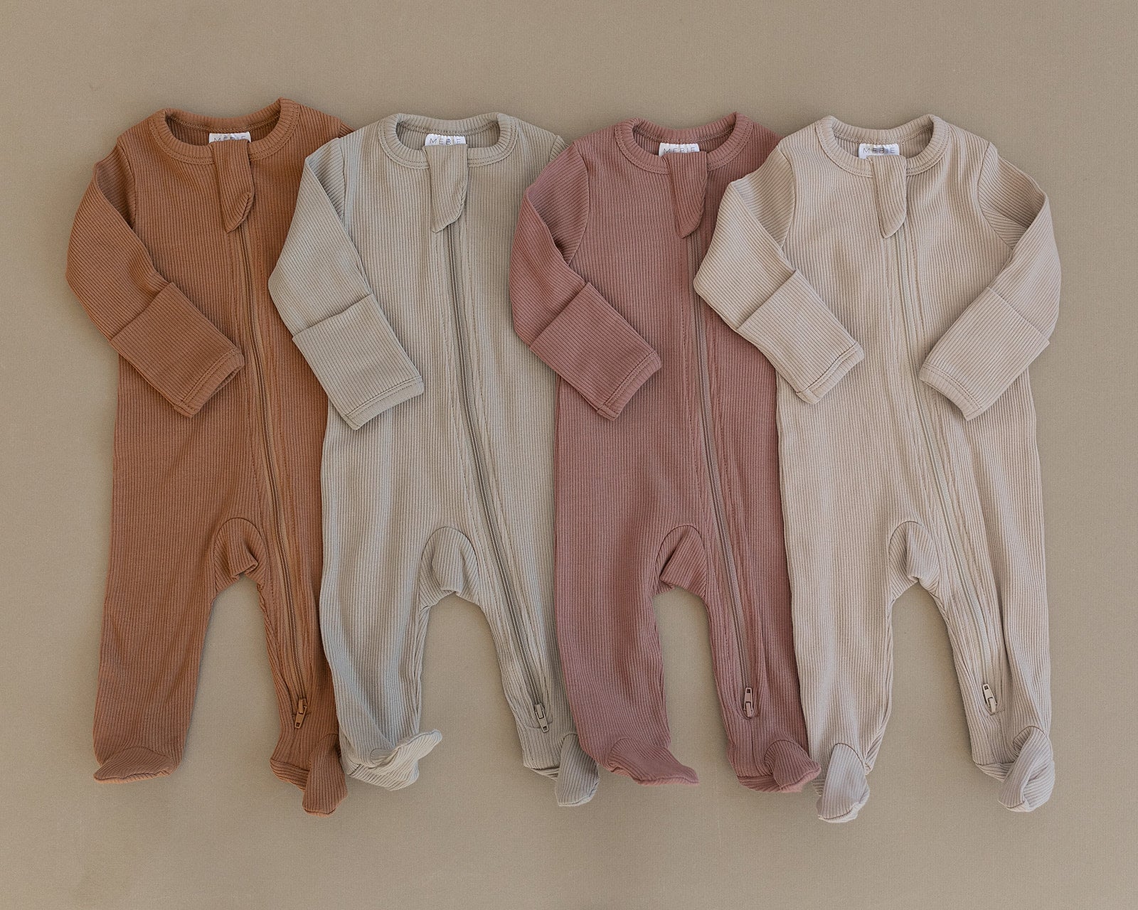 Mebie Baby Dusty Rose Organic Cotton Ribbed ZipperEveretts Place