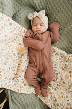 Mebie Baby Dusty Rose Organic Cotton Ribbed ZipperEveretts Place