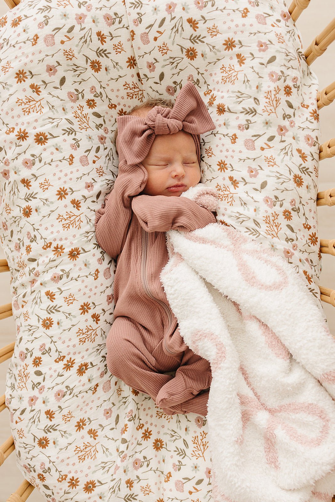 Mebie Baby Dusty Rose Organic Cotton Ribbed ZipperEveretts Place