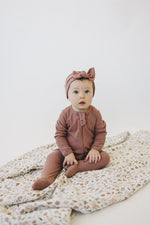 Mebie Baby Dusty Rose Organic Cotton Ribbed ZipperEveretts Place