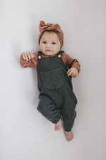 Mebie Baby Dusty Rose Organic Snap Long Sleeve Ribbed Bodysuit - 