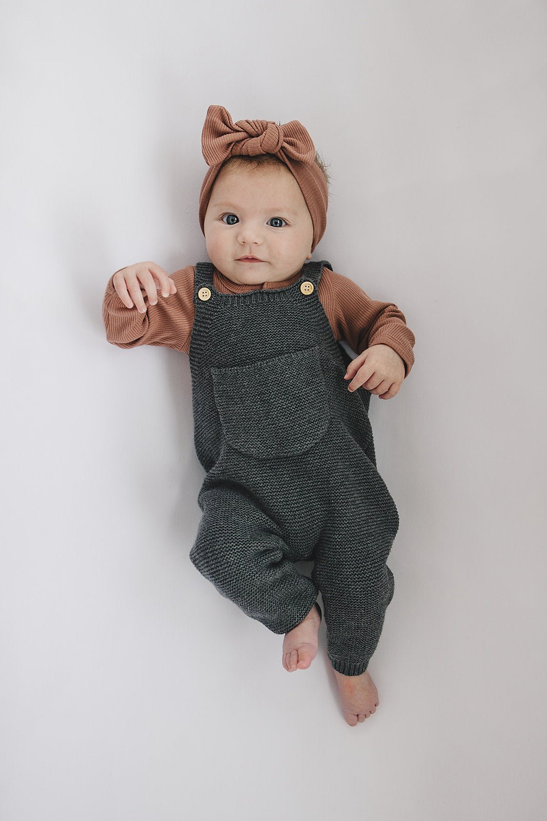 Mebie Baby Dusty Rose Organic Snap Long Sleeve Ribbed Bodysuit - 