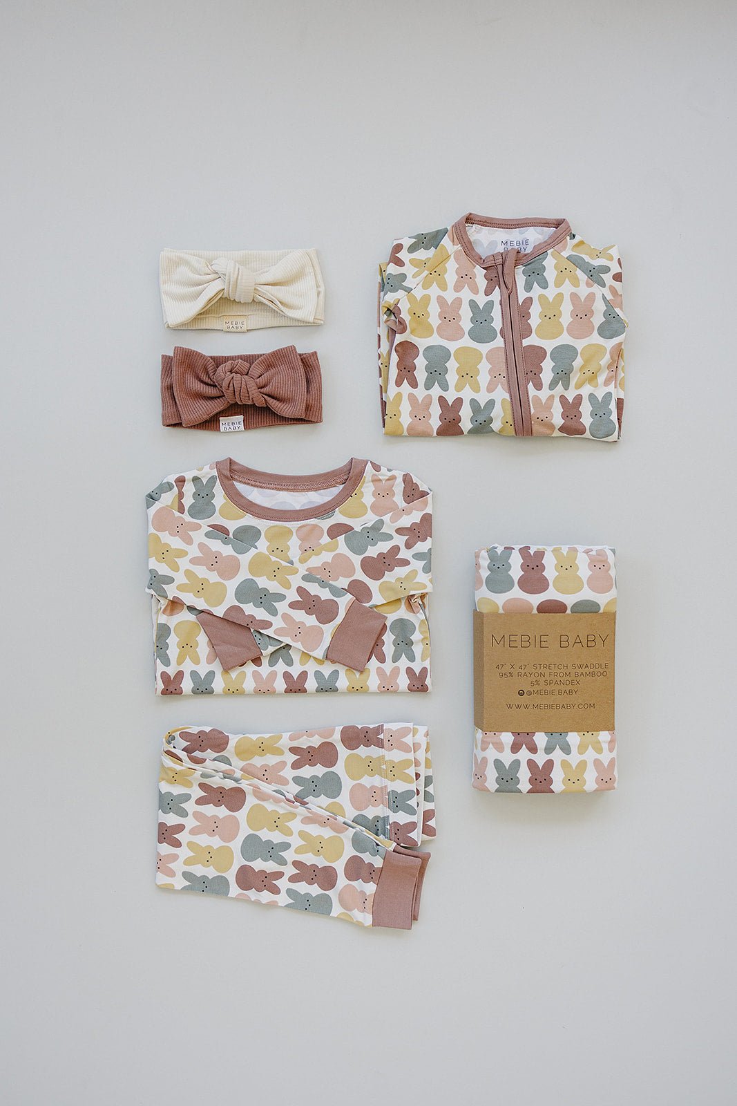 Mebie Baby Dusty Rose Peep Bamboo Cozy Set - 