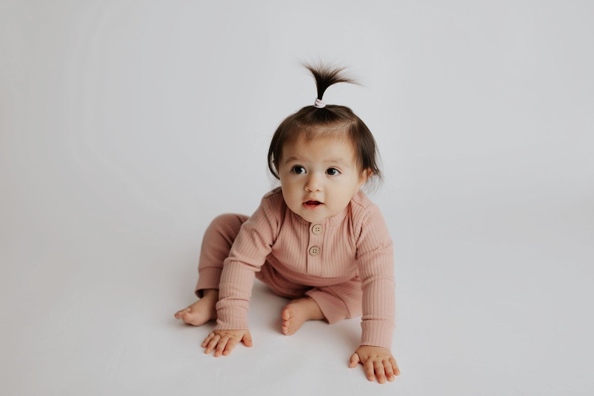 Three Little Tots Dusty Rose Pink Baby Ribbed Playsuit with pockets - 