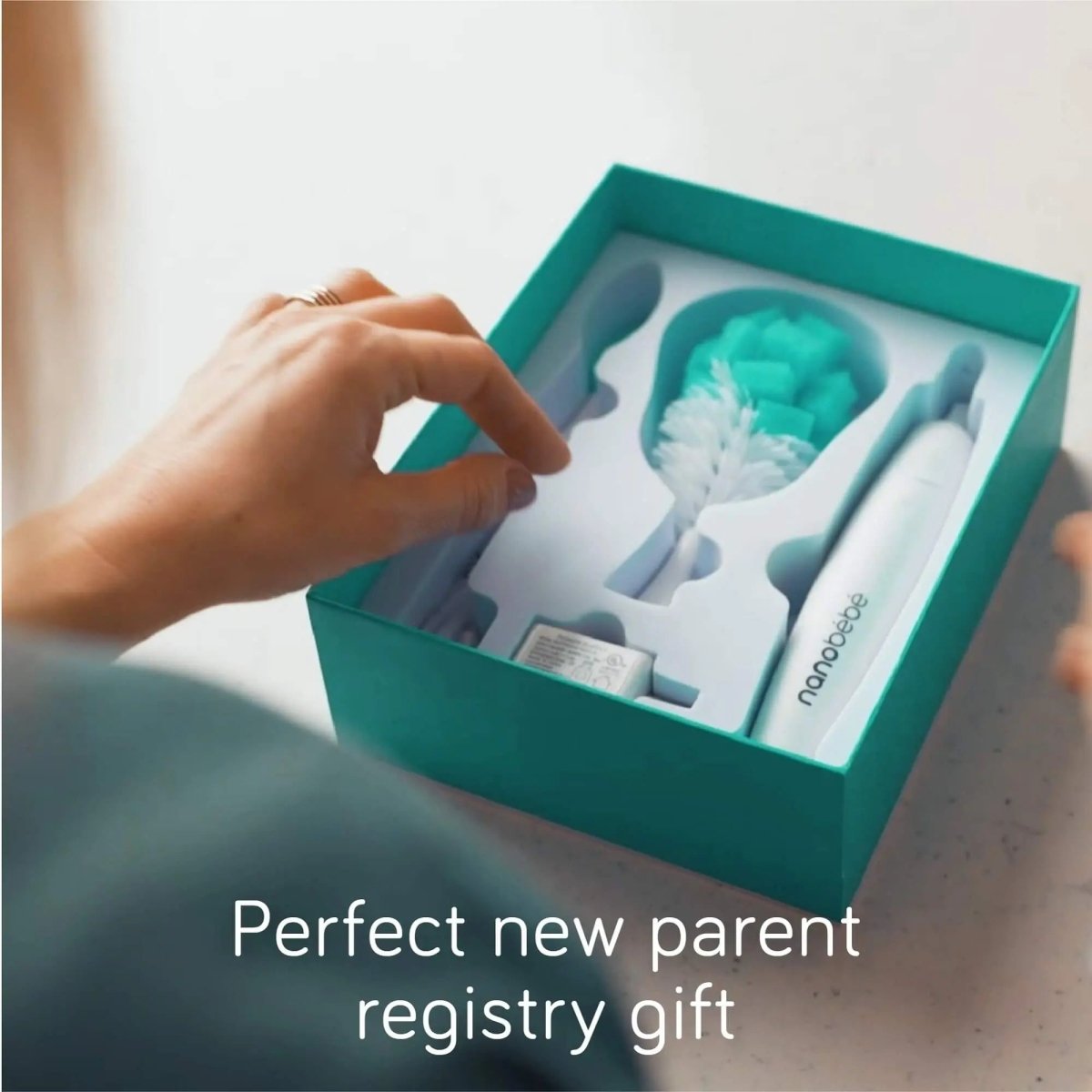 Nanobébé E - Brush Electric Baby Bottle Brush with Fast Cleaning for New Parents - 