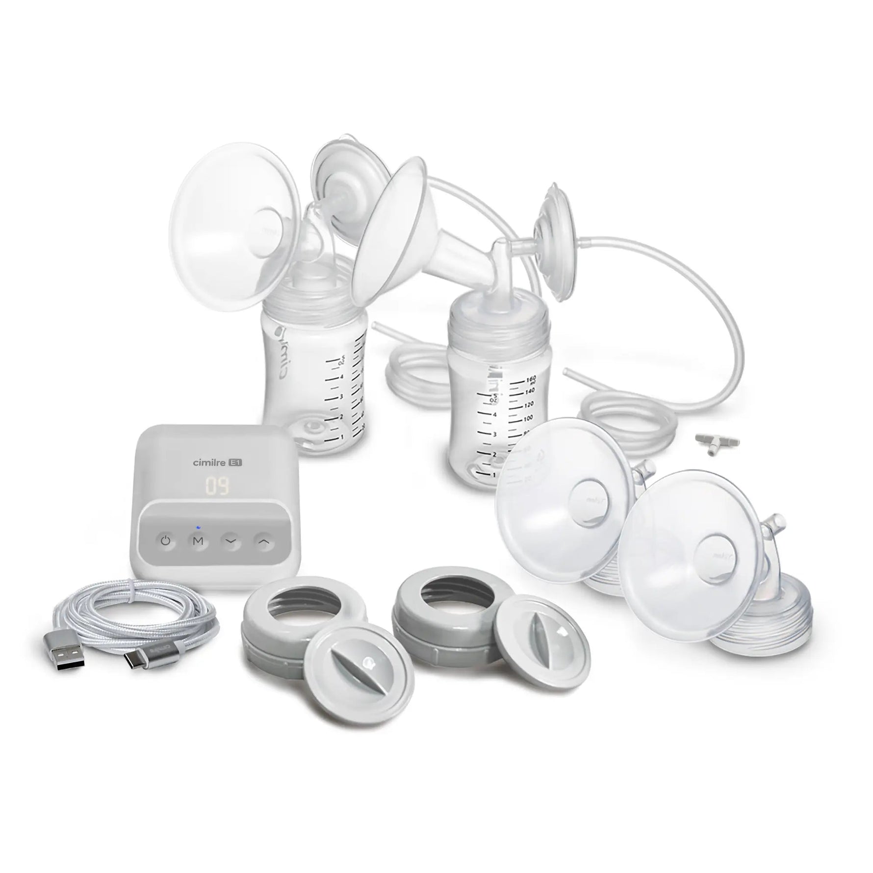 Cimilre Breast Pumps E1 Portable Double Electric and Rechargeable Breast Pump - 