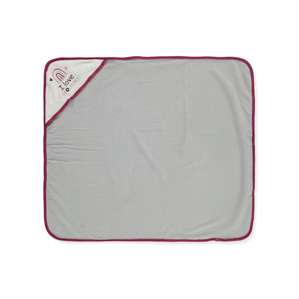 Crover baby hooded towels set for newborn girls with "I Love Mommy" print.