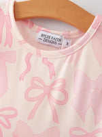 Rylee Faith Designs Easter Bow Print Flying Sleeve Girls Dress - 