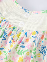 Rylee Faith Designs Easter Bunny Embroidered Pom - Pom Short - Sleeved Girls Dress - 