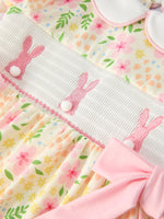 Rylee Faith Designs Easter Bunny Embroidery Smocking Cute Baby Girls Dress - 