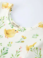 Rylee Faith Designs Easter Chick Floral Girls Twirl Short Sleeve Dress - 