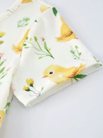 Rylee Faith Designs Easter Chick Floral Girls Twirl Short Sleeve Dress - 