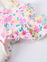 Rylee Faith Designs Easter Colorful Floral Bunny Bow Smocking Embroidery Girl Dress - 