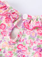 Rylee Faith Designs Easter Colorful Floral Bunny Embroidery Bow Ruffle Girl Bloomer Set - 