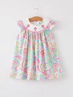 Rylee Faith Designs Easter Cross Smocking Embroidery Baby Girl Dress - 