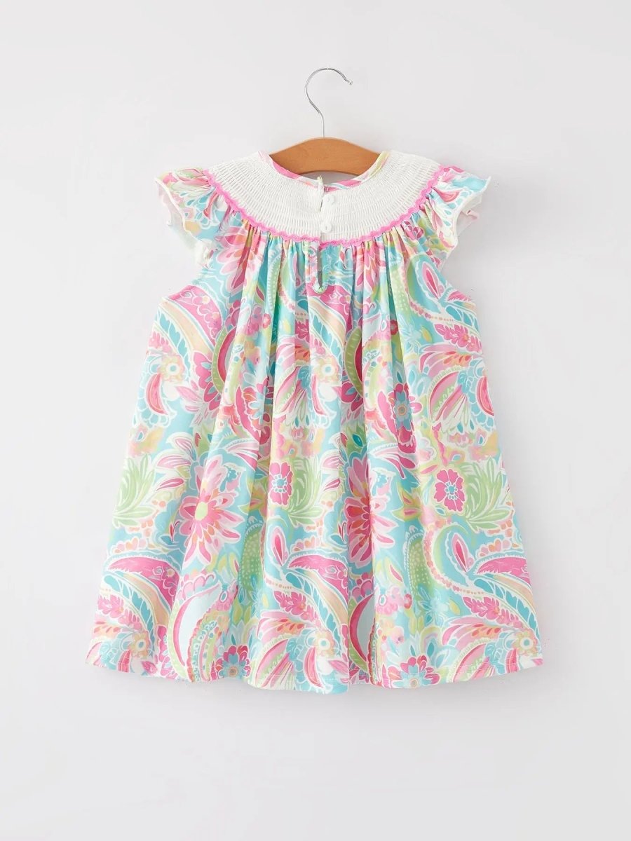Rylee Faith Designs Easter Cross Smocking Embroidery Baby Girl Dress - Everetts Place Boutique - 
