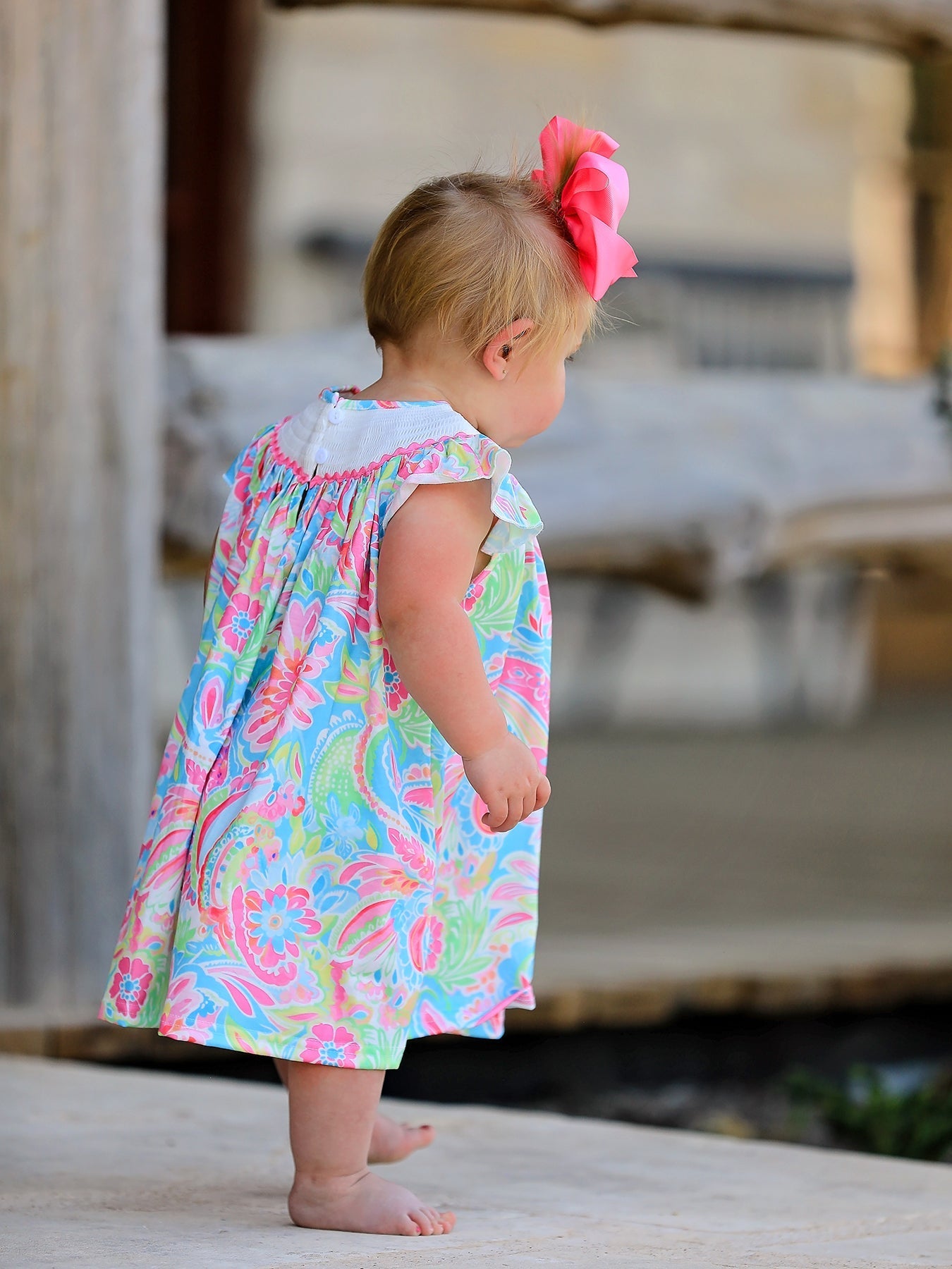 Rylee Faith Designs Easter Cross Smocking Embroidery Baby Girl Dress - 