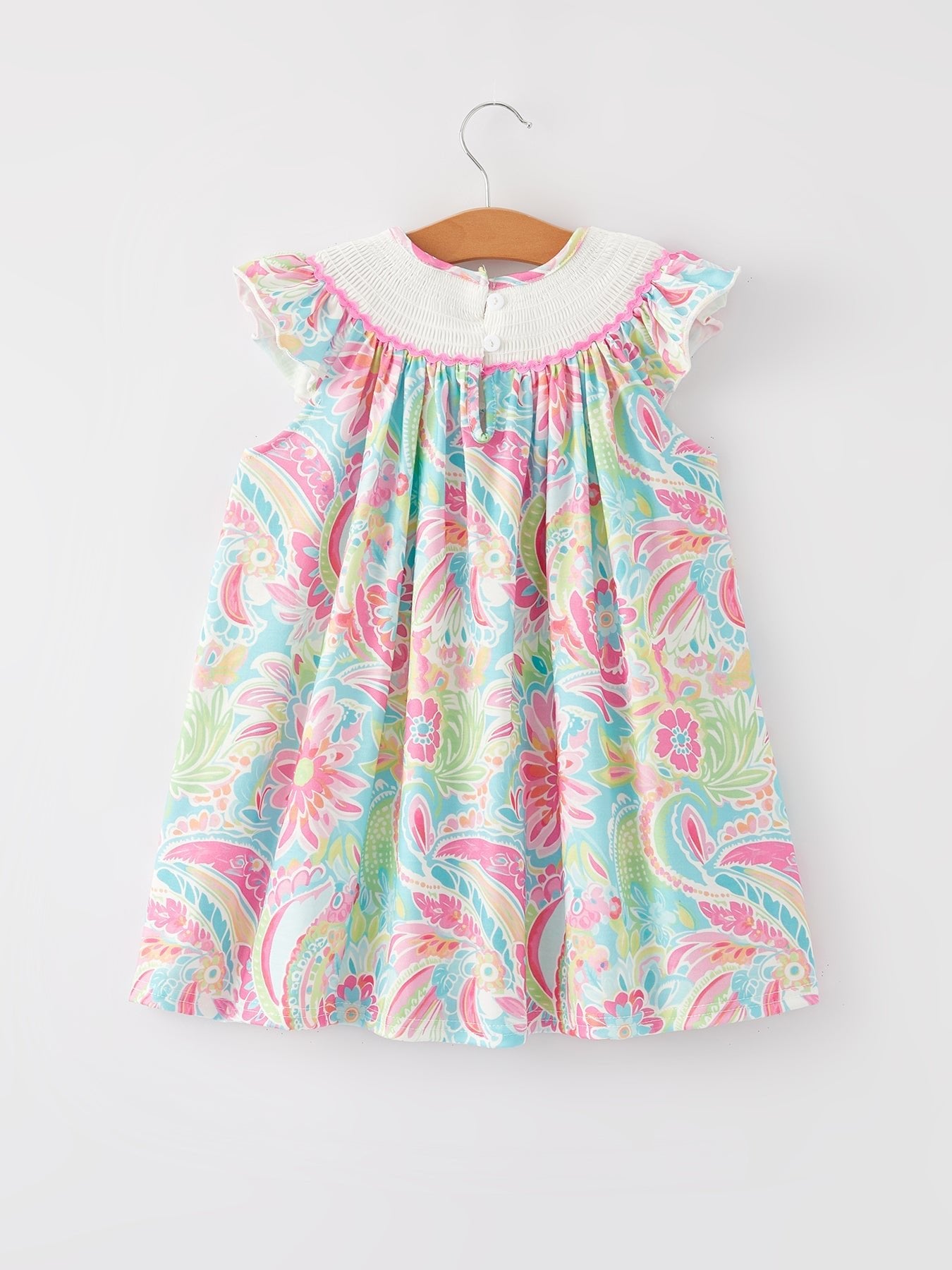 Rylee Faith Designs Easter Cross Smocking Embroidery Baby Girl Dress - 