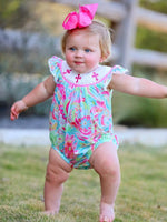 Rylee Faith Designs Easter Cross Smocking Embroidery Baby Girl Romper - Everetts Place Boutique - 