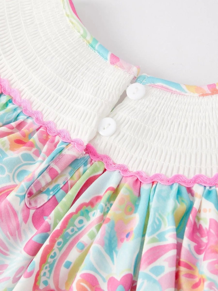 Rylee Faith Designs Easter Cross Smocking Embroidery Baby Girl Set - Everetts Place Boutique - 