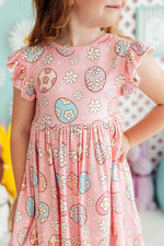 Mila & Rose ® Easter Egg Hunt Flutter Sleeve Twirl Dress - 