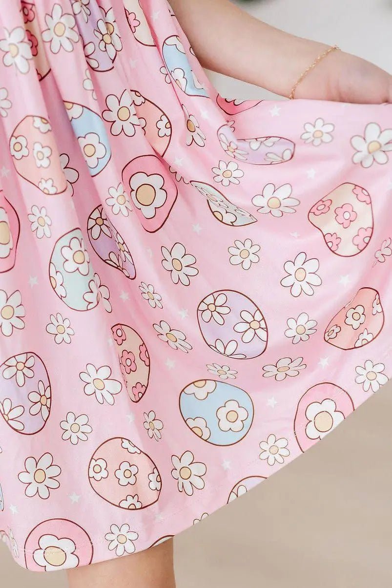 Mila & Rose ® Easter Egg Hunt Flutter Sleeve Twirl Dress - 