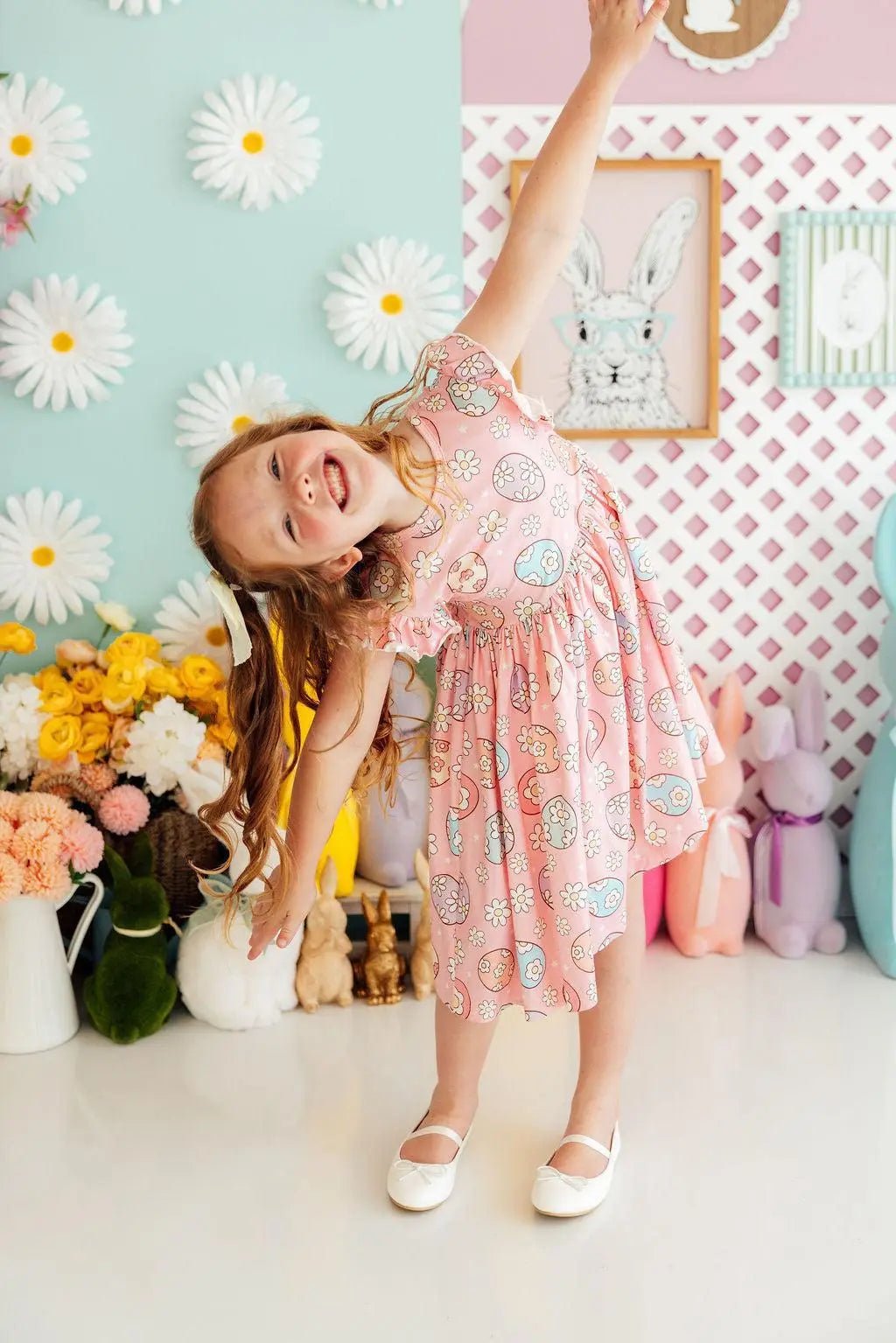 Mila & Rose ® Easter Egg Hunt Flutter Sleeve Twirl Dress - 