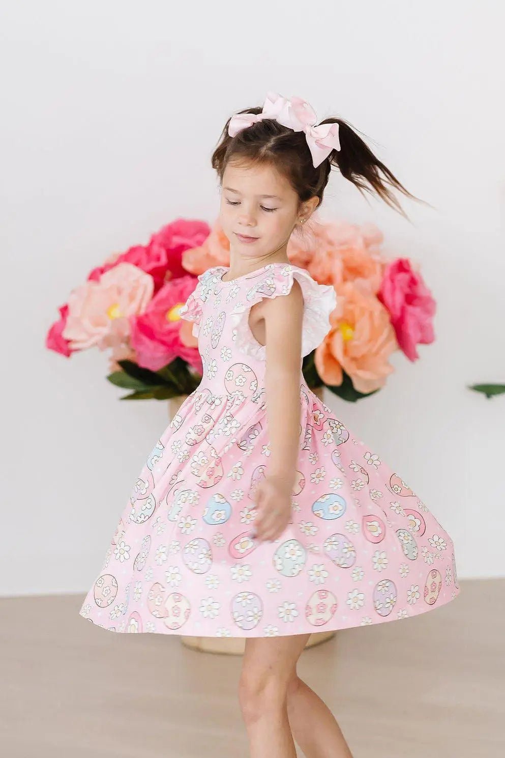 Mila & Rose ® Easter Egg Hunt Flutter Sleeve Twirl Dress - 