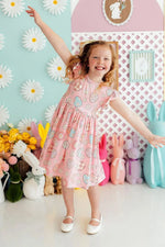 Mila & Rose ® Easter Egg Hunt Flutter Sleeve Twirl Dress - 