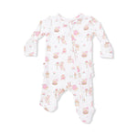 Angel Dear Easter Egg Hunt Pink - 2 Way Ruffle Back Zipper Footie - 