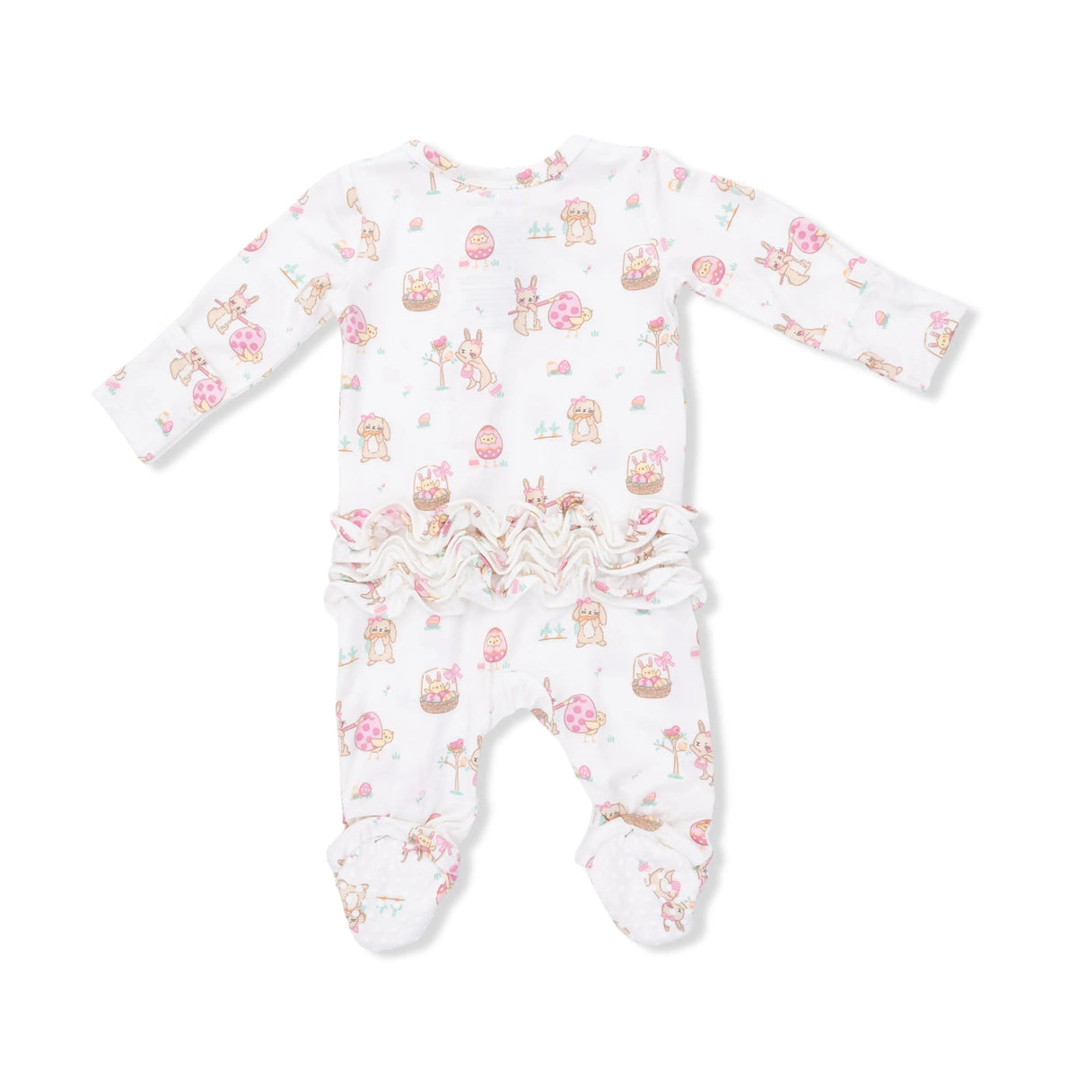 Angel Dear Easter Egg Hunt Pink - 2 Way Ruffle Back Zipper Footie - 
