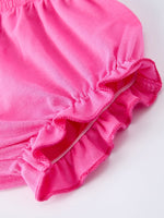 Rylee Faith Designs Easter Pink Bunny Embroidered Floral Long - Sleeved Girl Bloomer Set - 