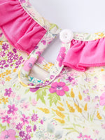 Rylee Faith Designs Easter Pink Bunny Embroidered Floral Long - Sleeved Girls' Dress - 