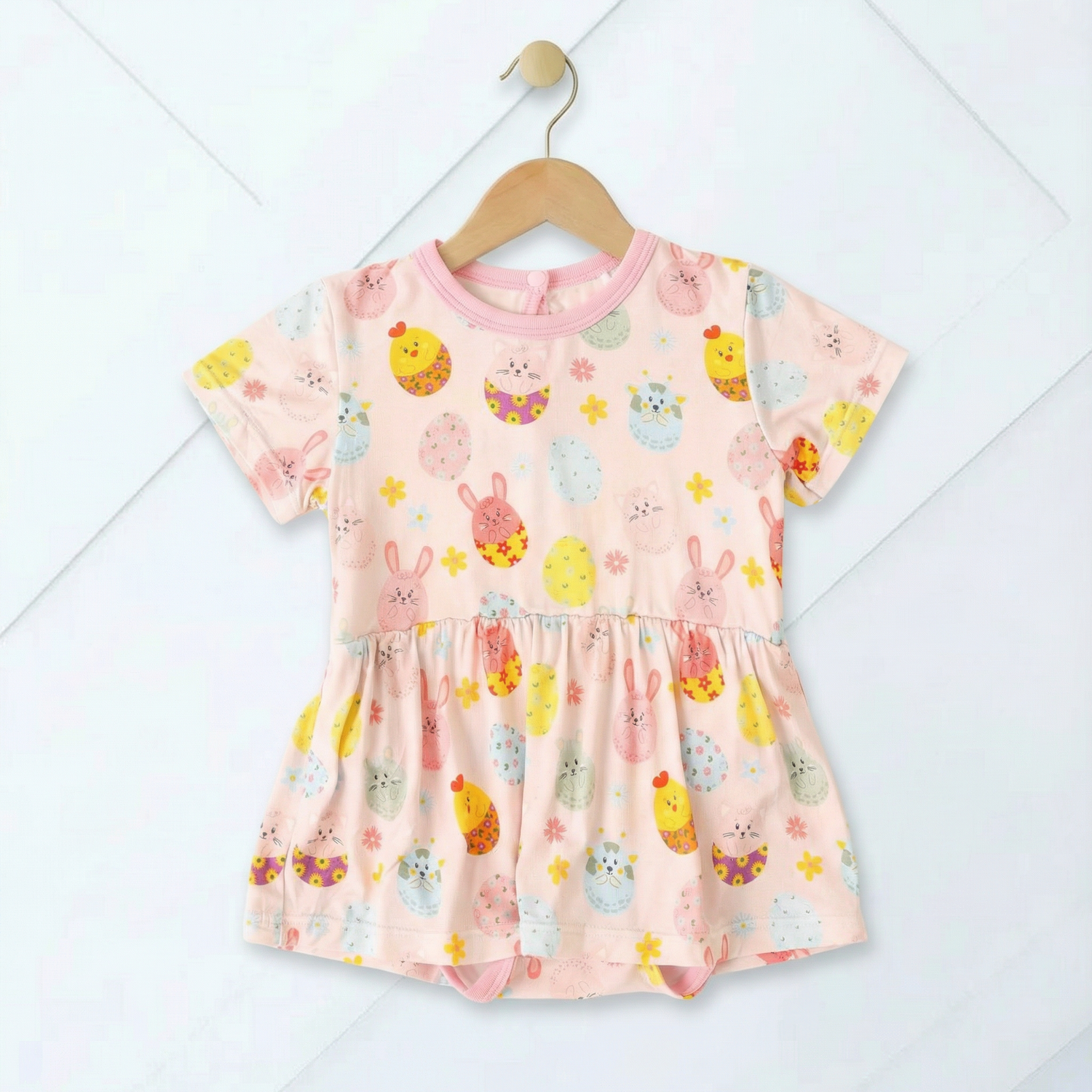 Cloud Soft Bamboo Bodysuit Dress - Easter Parade