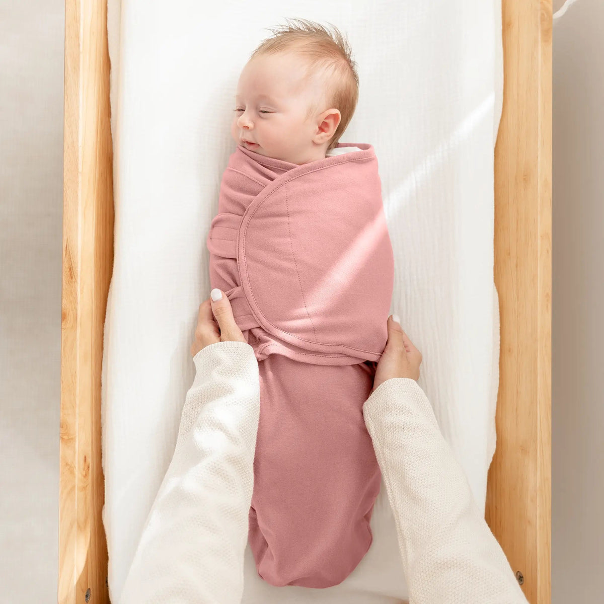 Comfy Cubs Easy Swaddle Blankets in Blush, Mauve, Mulberry, Pack of 3 - 